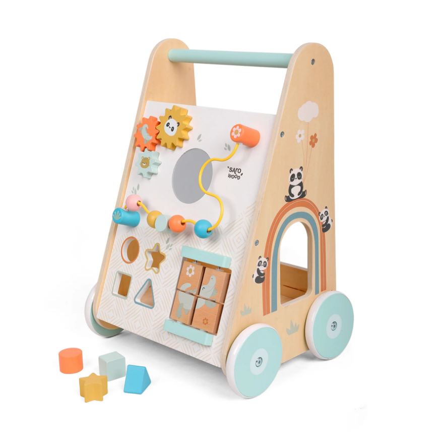 Antemergator Saro Baby din lemn FSC cu activitati - 6