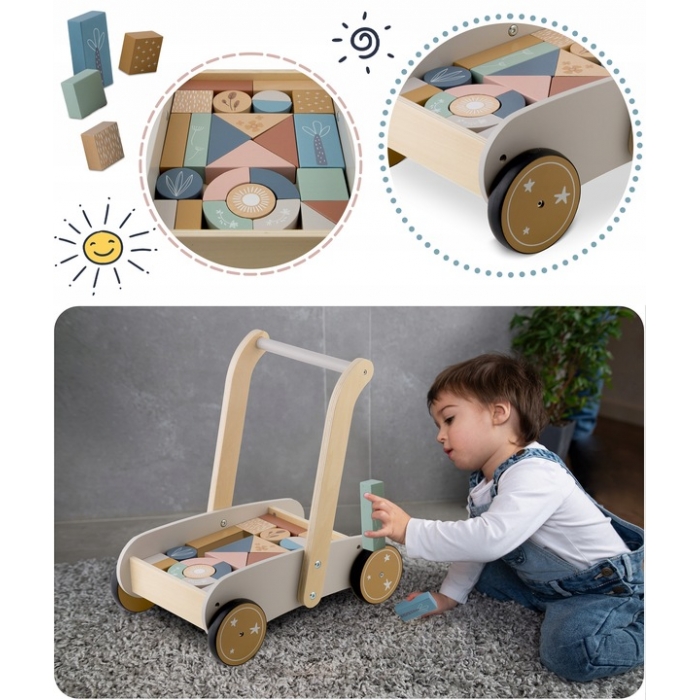 Antemergator din lemn cu blocuri din lemn incluse 26.5 x 40 x 41 cm Nukido NK-856 - 2