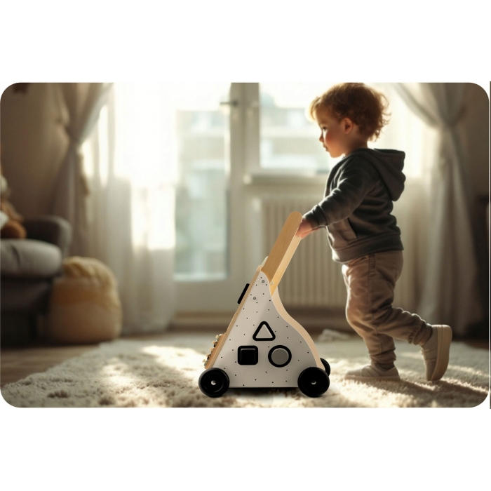 Antemergator din lemn cu diverse activitati 28 x 35 x 53 cm Ricokids RK-875 - 1