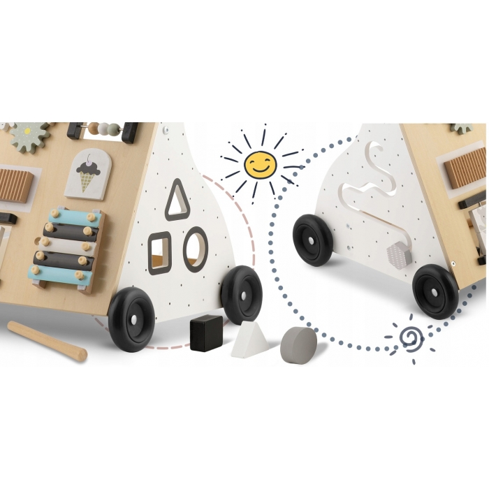 Antemergator din lemn cu diverse activitati 28 x 35 x 53 cm Ricokids RK-875 - 2
