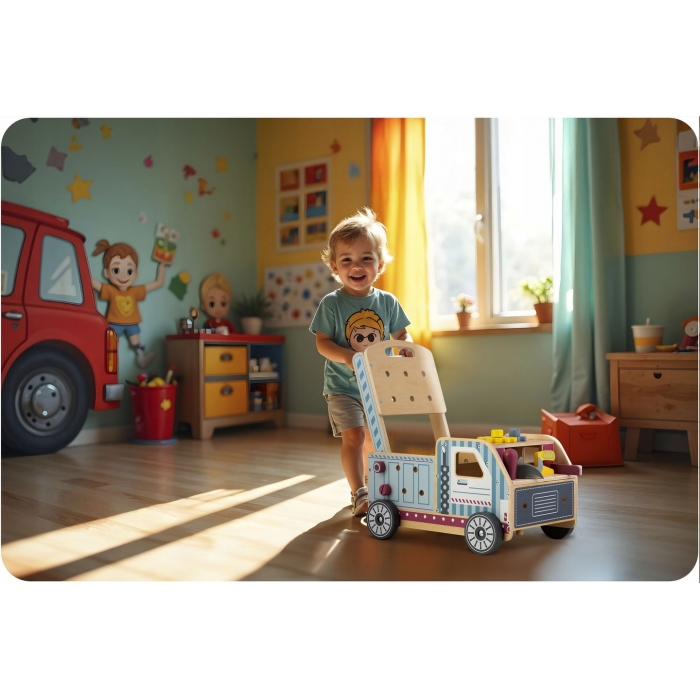 Antemergator din lemn tip atelier si diverse activitati 40 x 28 x 43 cm Ricokids RK-874 - 1