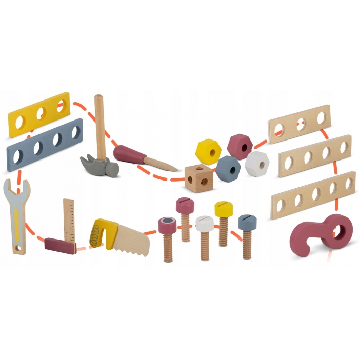 Antemergator din lemn tip atelier si diverse activitati 40 x 28 x 43 cm Ricokids RK-874 - 3