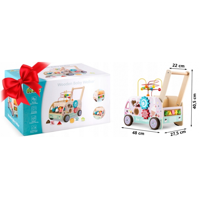 Antemergator din lemn tip magazin cu inghetata si diverse activitati 48 x 27.5 x 40.5 cm Ricokids RK-873 - 5