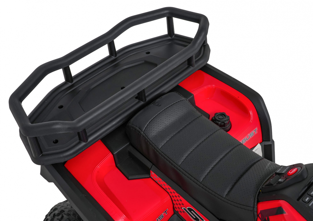 Atv electric pentru copii Robust Red, 4 motoare de 35W, baterie de 12V7Ah, telecomanda 2.4G cu 3 viteze, roti spuma EVA, scaun piele ecologica, port USB, MP3, radio FM, Bluetooth, Lumini LED, pedala acceleratie - 3
