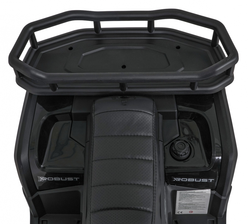 Atv electric pentru copii Robust Black, 4 motoare de 35W, baterie de 12V7Ah, telecomanda 2.4G cu 3 viteze, roti spuma EVA, scaun piele ecologica, port USB, MP3, radio FM, Bluetooth, Lumini LED, pedala acceleratie - 3