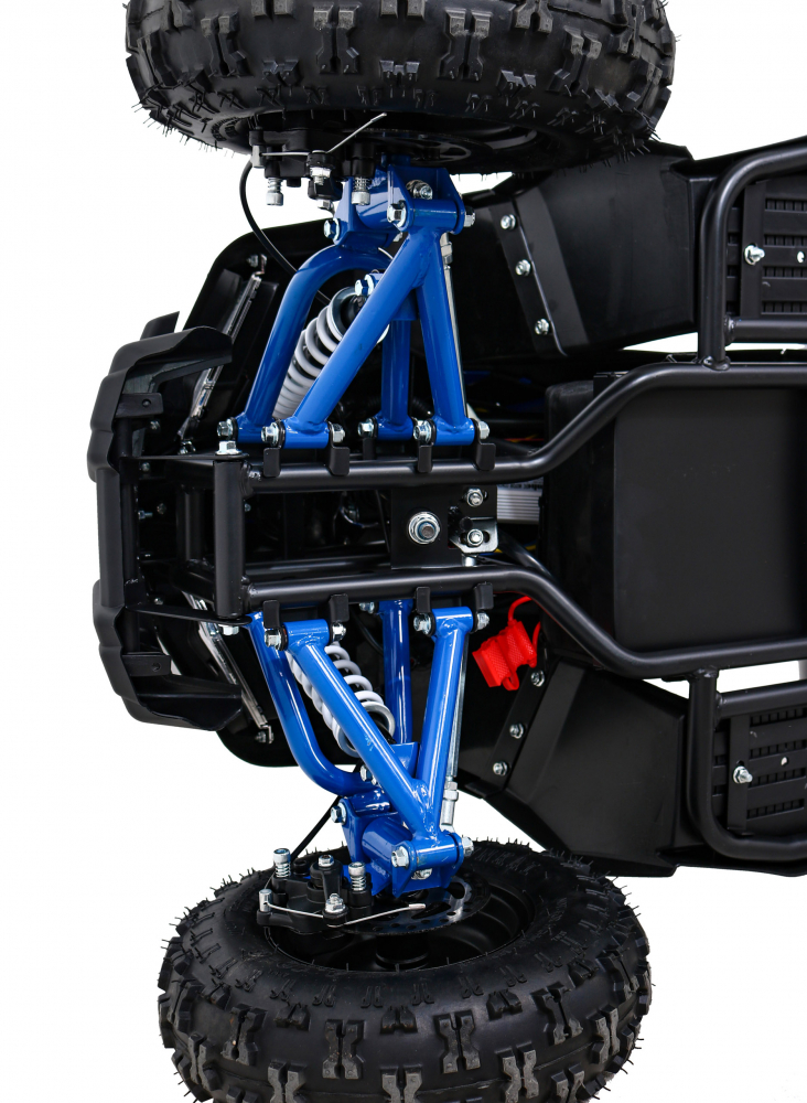 Atv electric pentru copii Hiperfect Blue, cu motor 1000W, baterie de 48V12Ah, viteza 35 kmh, cadrul din metal armat, echipat cu roti pneumatice, suspensii, faruri LED frontale, claxon integrat, pornire cu cheie - 1