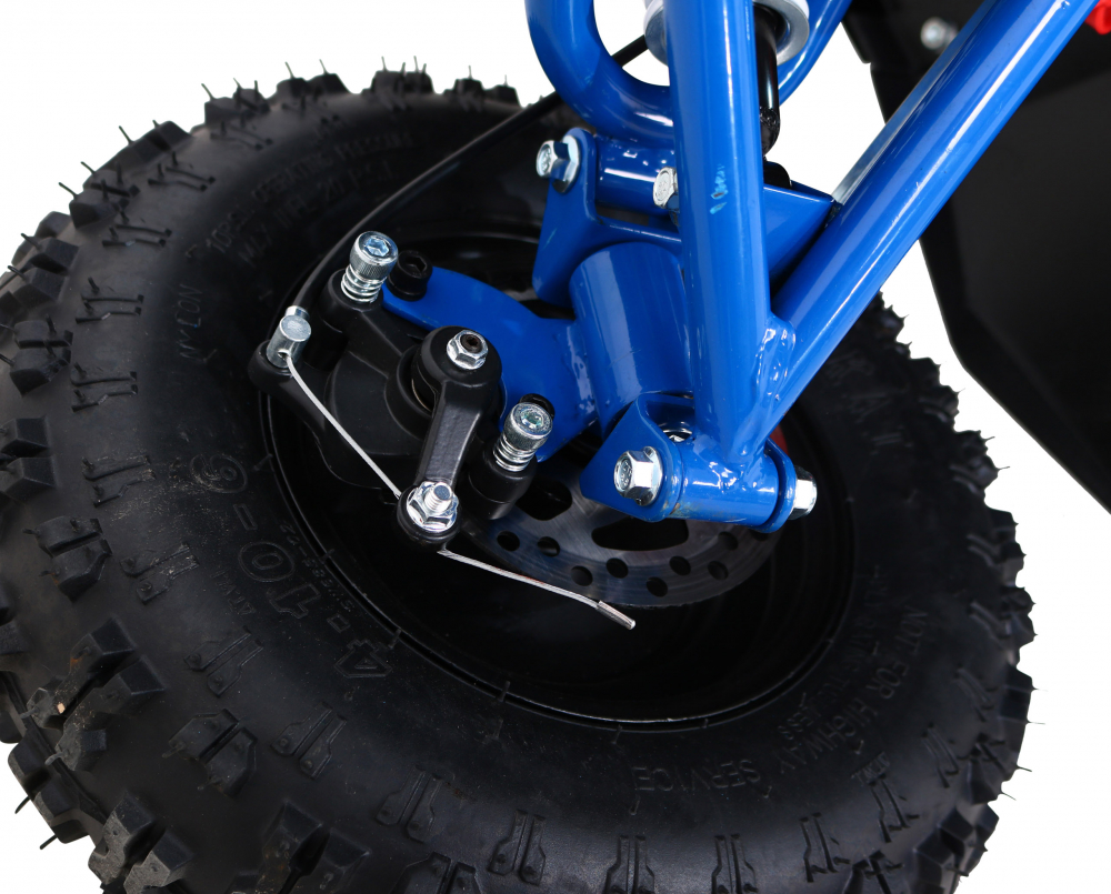 Atv electric pentru copii Hiperfect Blue, cu motor 1000W, baterie de 48V12Ah, viteza 35 kmh, cadrul din metal armat, echipat cu roti pneumatice, suspensii, faruri LED frontale, claxon integrat, pornire cu cheie - 3