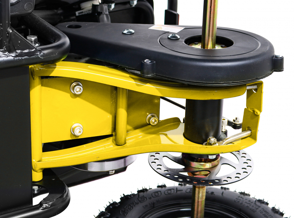 Atv electric pentru copii Hiperfect, Yellow, cu motor 1000W, baterie de 48V12Ah, viteza 35 kmh, cadrul din metal armat, echipat cu roti pneumatice, suspensii, faruri LED frontale, claxon integrat, pornire cu cheie - 2