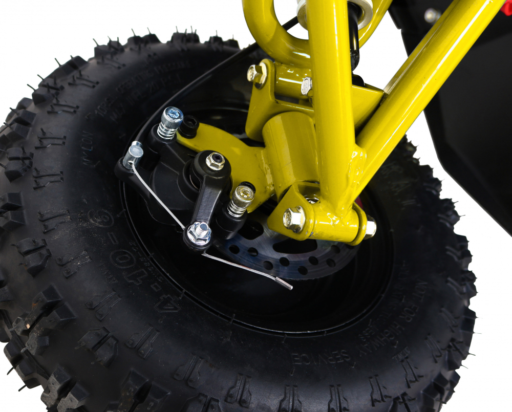 Atv electric pentru copii Hiperfect, Yellow, cu motor 1000W, baterie de 48V12Ah, viteza 35 kmh, cadrul din metal armat, echipat cu roti pneumatice, suspensii, faruri LED frontale, claxon integrat, pornire cu cheie - 3