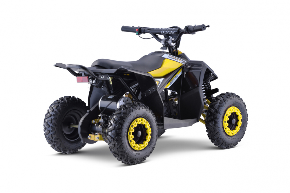 Atv electric pentru copii Hiperfect, Yellow, cu motor 1000W, baterie de 48V12Ah, viteza 35 kmh, cadrul din metal armat, echipat cu roti pneumatice, suspensii, faruri LED frontale, claxon integrat, pornire cu cheie - 10