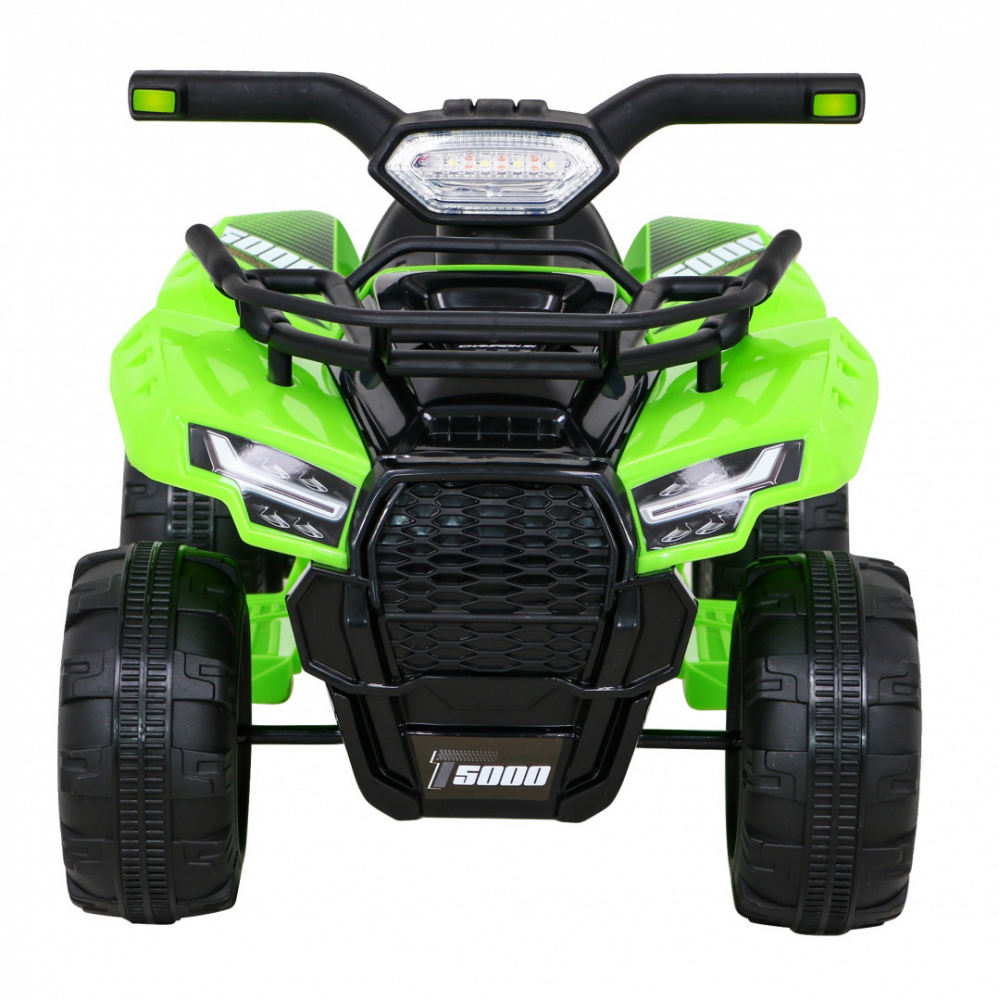 Atv electric pentru copii Storm Green, constructie robusta cu motor de 25W, baterie fiabila de 6V4.5Ah, lumini frontale LED, cu panou audio, melodii preincarcate si port USB - 2