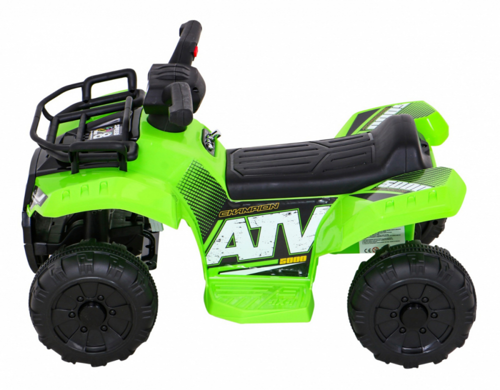 Atv electric pentru copii Storm Green, constructie robusta cu motor de 25W, baterie fiabila de 6V4.5Ah, lumini frontale LED, cu panou audio, melodii preincarcate si port USB - 3
