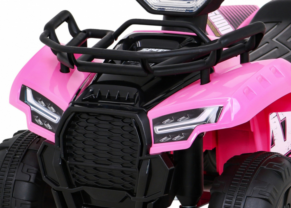 Atv electric pentru copii Storm Pink, constructie robusta cu motor de 25W, baterie fiabila de 6V4.5Ah, lumini frontale LED, cu panou audio, melodii preincarcate si port USB - 2
