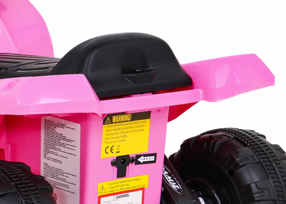 Atv electric pentru copii Storm Pink, constructie robusta cu motor de 25W, baterie fiabila de 6V4.5Ah, lumini frontale LED, cu panou audio, melodii preincarcate si port USB - 3