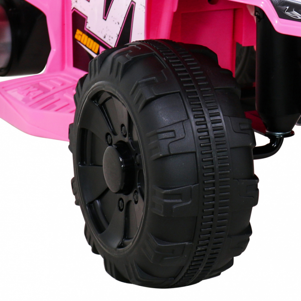 Atv electric pentru copii Storm Pink, constructie robusta cu motor de 25W, baterie fiabila de 6V4.5Ah, lumini frontale LED, cu panou audio, melodii preincarcate si port USB - 4