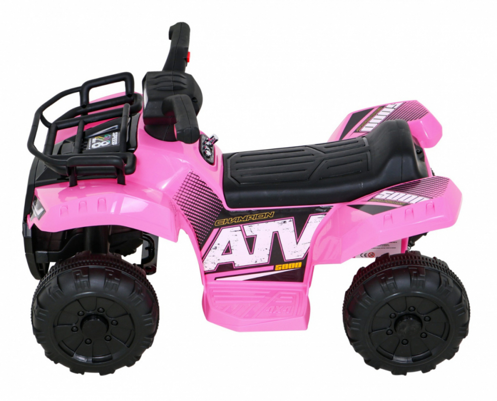 Atv electric pentru copii Storm Pink, constructie robusta cu motor de 25W, baterie fiabila de 6V4.5Ah, lumini frontale LED, cu panou audio, melodii preincarcate si port USB - 7