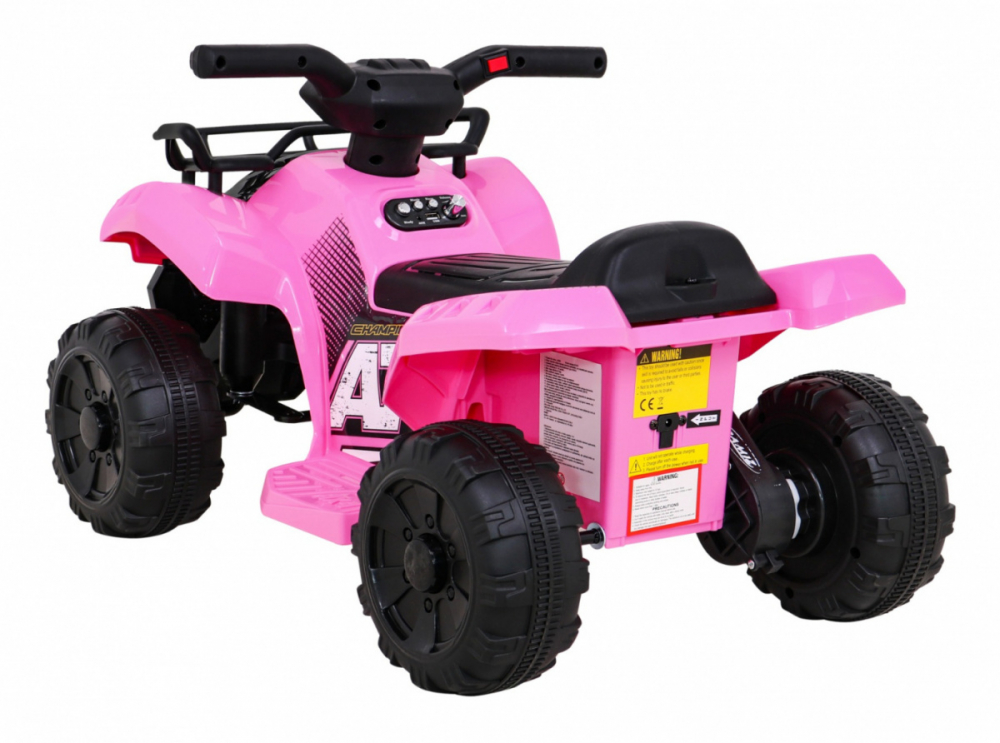Atv electric pentru copii Storm Pink, constructie robusta cu motor de 25W, baterie fiabila de 6V4.5Ah, lumini frontale LED, cu panou audio, melodii preincarcate si port USB - 8