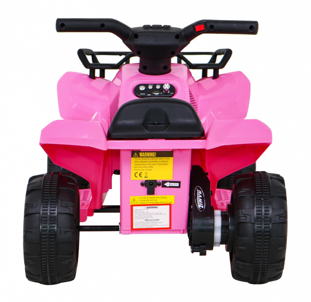 Atv electric pentru copii Storm Pink, constructie robusta cu motor de 25W, baterie fiabila de 6V4.5Ah, lumini frontale LED, cu panou audio, melodii preincarcate si port USB - 9