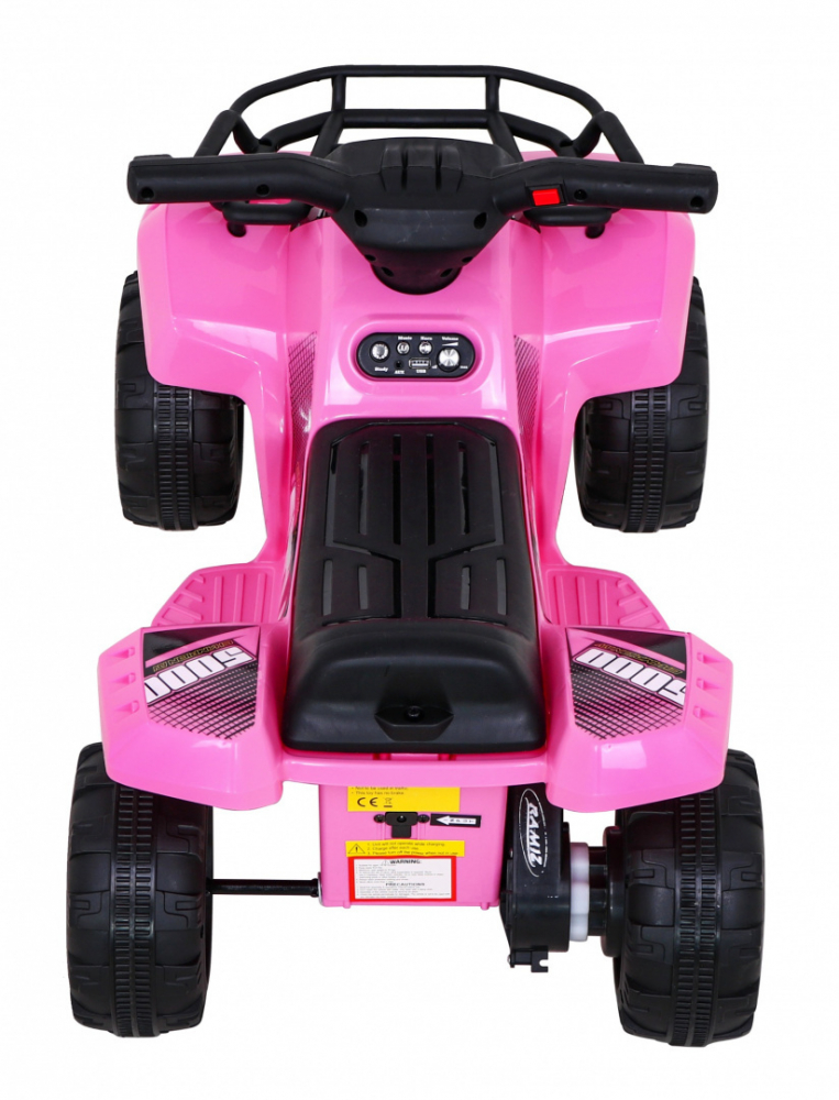 Atv electric pentru copii Storm Pink, constructie robusta cu motor de 25W, baterie fiabila de 6V4.5Ah, lumini frontale LED, cu panou audio, melodii preincarcate si port USB - 10
