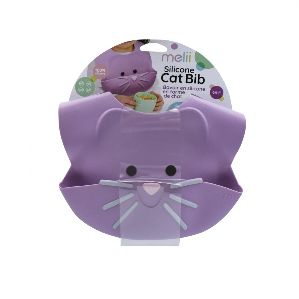Baveta silicon Melii impermeabila, flexibila cu buzunar frontal model pisica