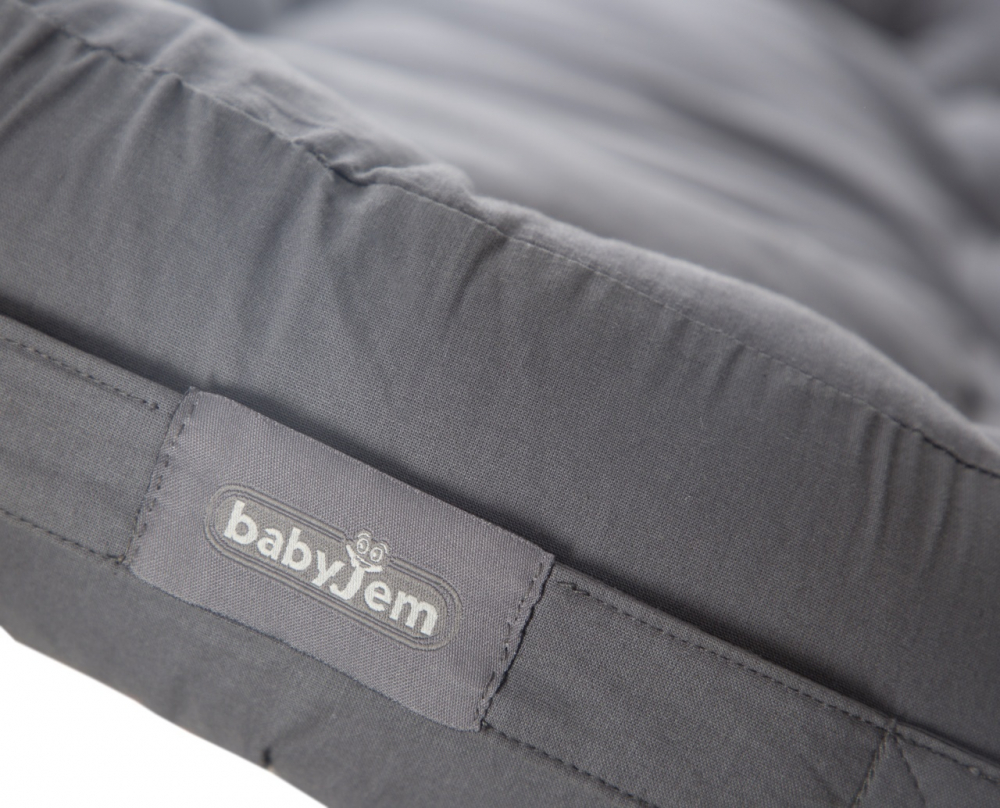 Babynest cu bara de jucarii BabyJem Antracit - 2