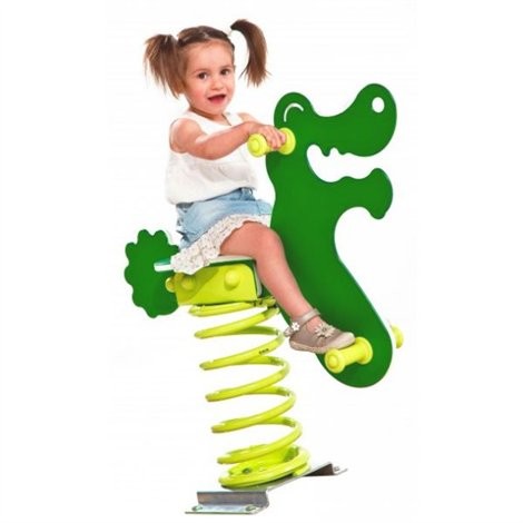 Balansoar pentru copii pe arc cu prindere in beton Crocodil