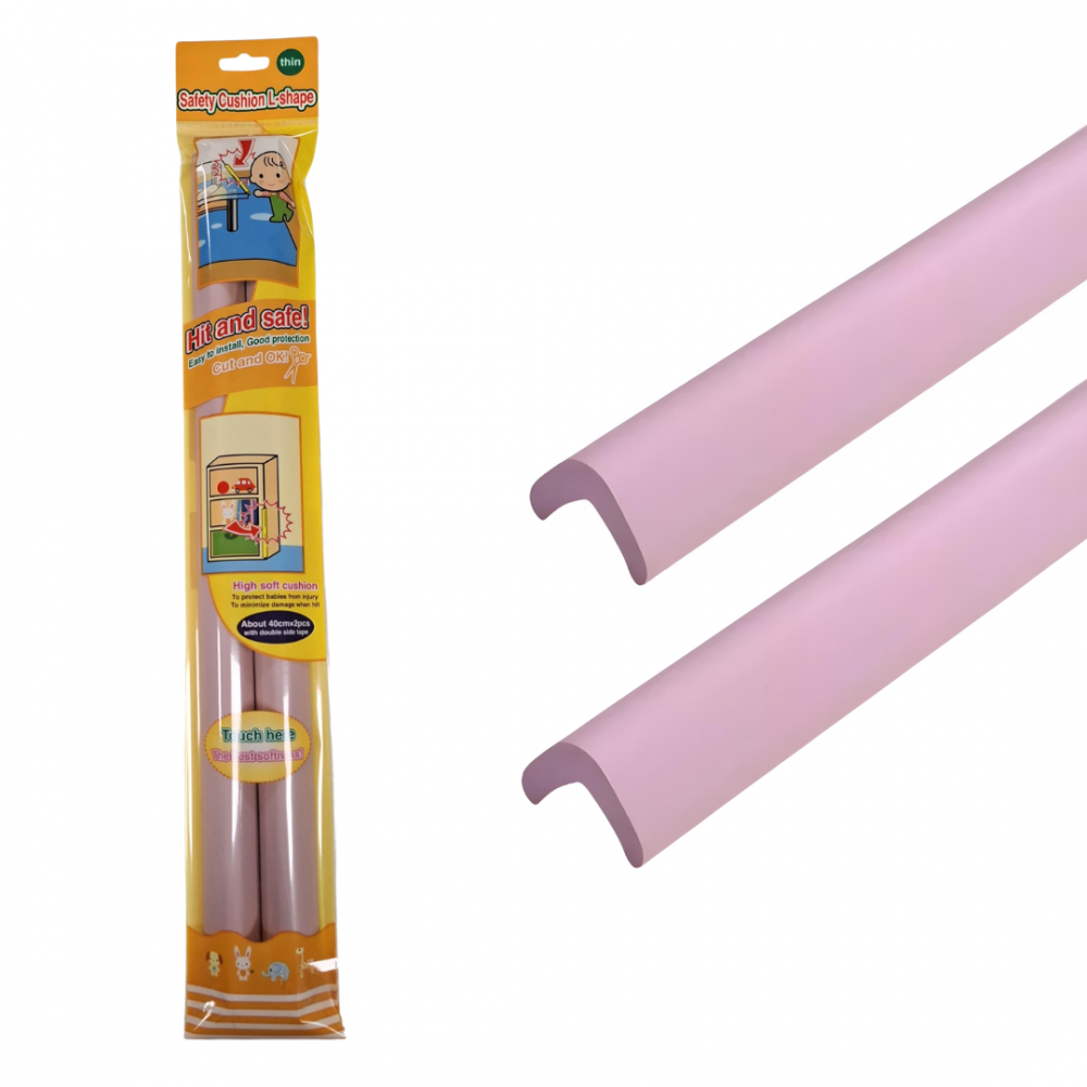 Set 2 benzi protectie muchii si margini Car Boy Safety din spuma mov pastel 37x900x31x9 mm