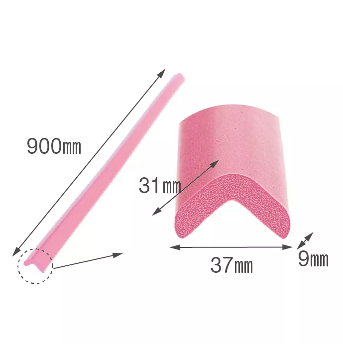 Banda de protectie mobilier Car Boy Safety din spuma roz pastel 37x900x31x9 mm - 1 | YEO