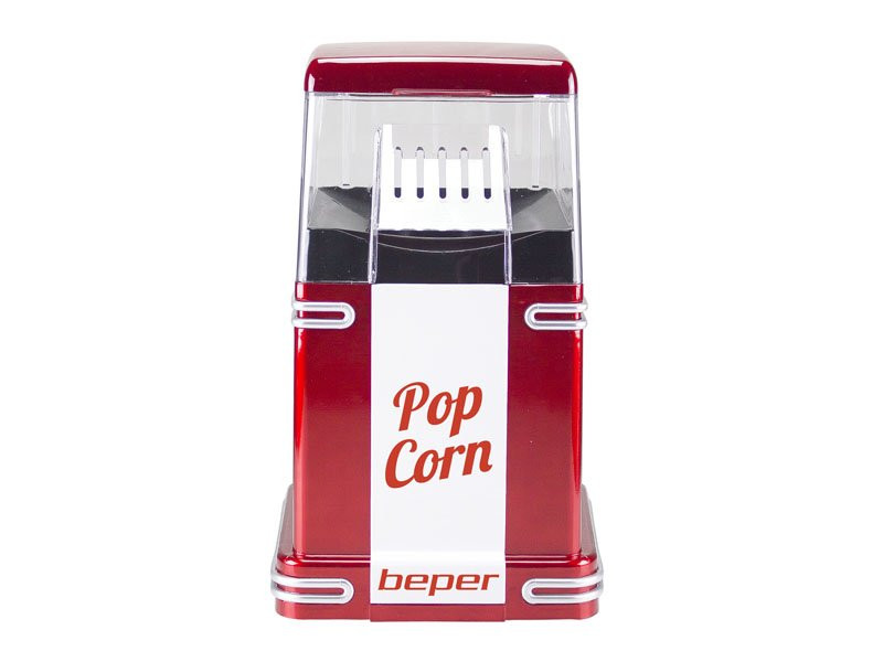 Aparat de facut popcorn cu aer cald Beper 90.590Y, 1200 W, 260 ml, design compact, retenie de caldura, roualb