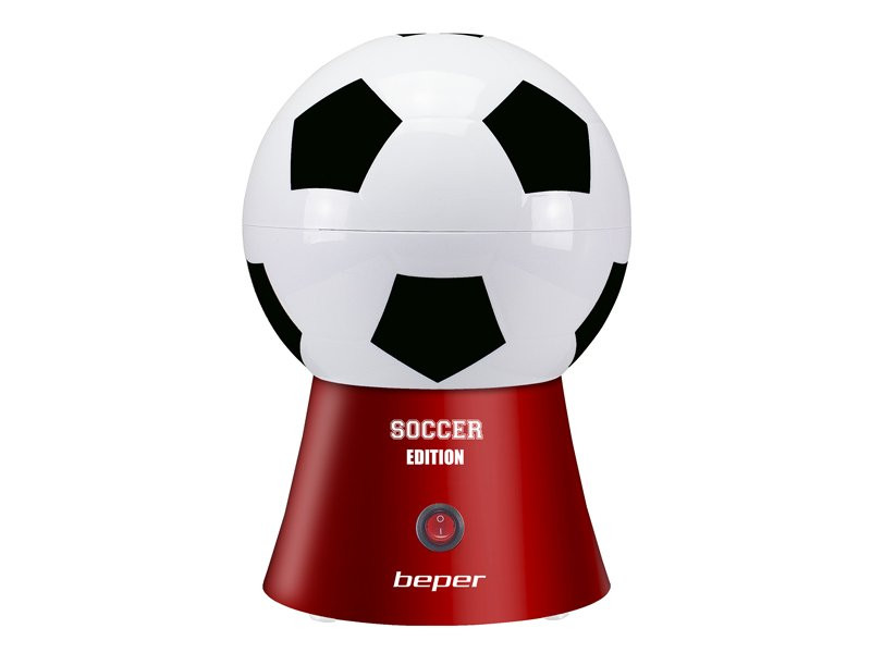 Aparat de facut popcorn cu aer cald, 1200 W, 270 ml, design fotbal, roualb Beper