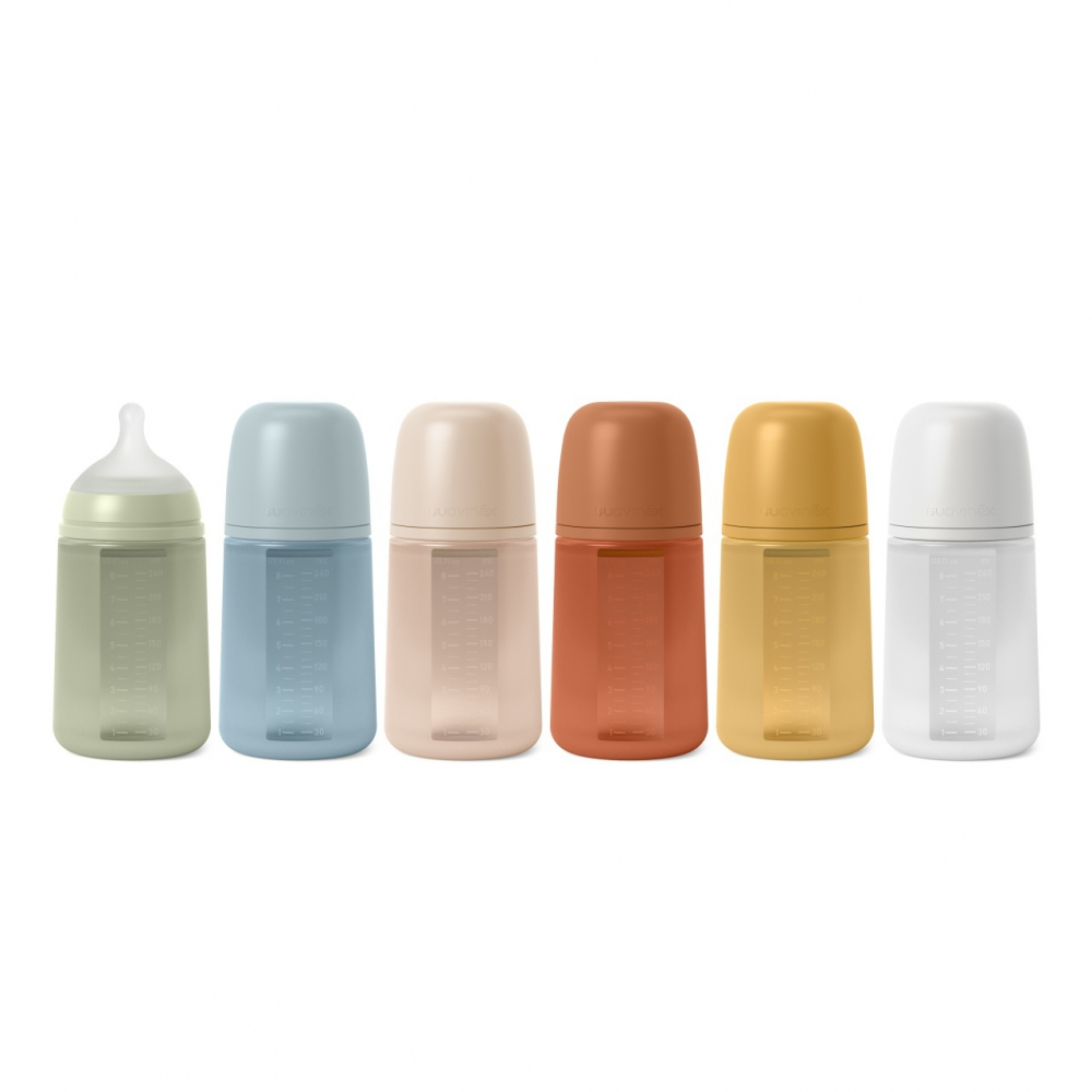 Biberon din silicon, 240ml, Colour Essence SX Pro debit mediu, albastru - 3 | YEO