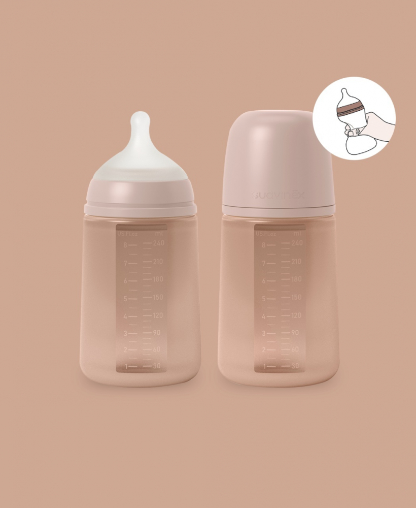 Biberon din silicon, 240ml, Colour Essence SX Pro debit mediu, nude - 1 | YEO