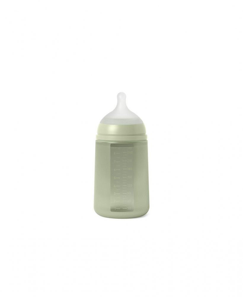 Biberon din silicon, 240ml, Colour Essence SX Pro debit mediu, verde