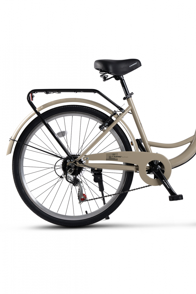 Bicicleta City Carpat C26263A BejNegru, roti 26 inch, 7 viteze, inaltime utilizator 150-165 cm, greutate suportata 120 kg - 4