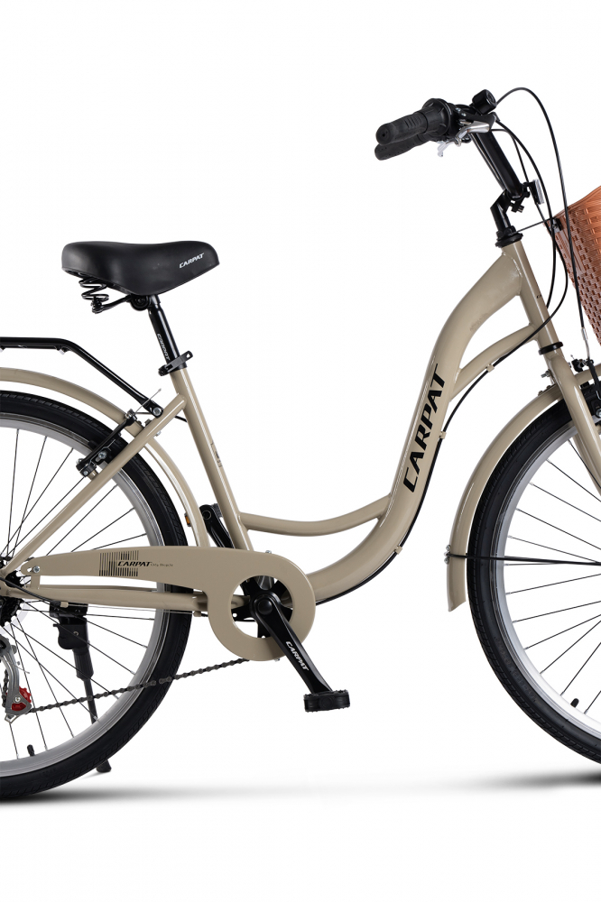 Bicicleta City Carpat C26263A BejNegru, roti 26 inch, 7 viteze, inaltime utilizator 150-165 cm, greutate suportata 120 kg - 5