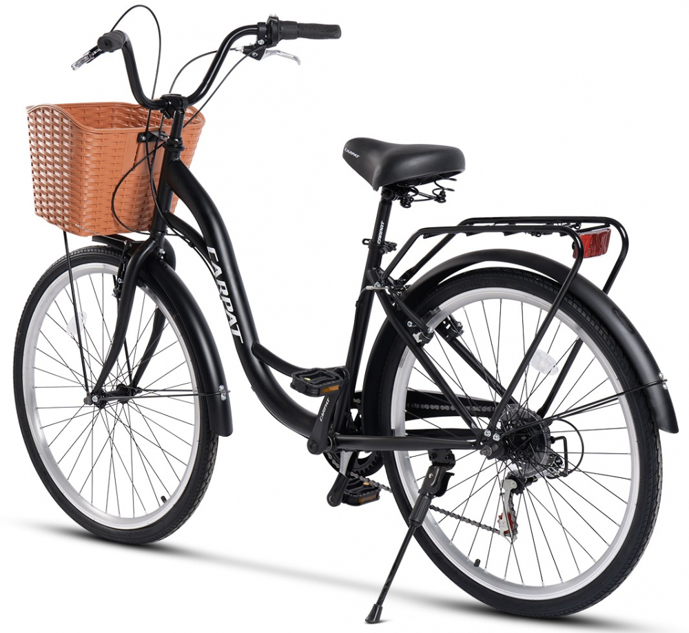 Bicicleta City Carpat C26263A NegruAlb, roti 26 inch, 7 viteze, inaltime utilizator 150-165 cm, greutate suportata 120 kg - 3 | YEO
