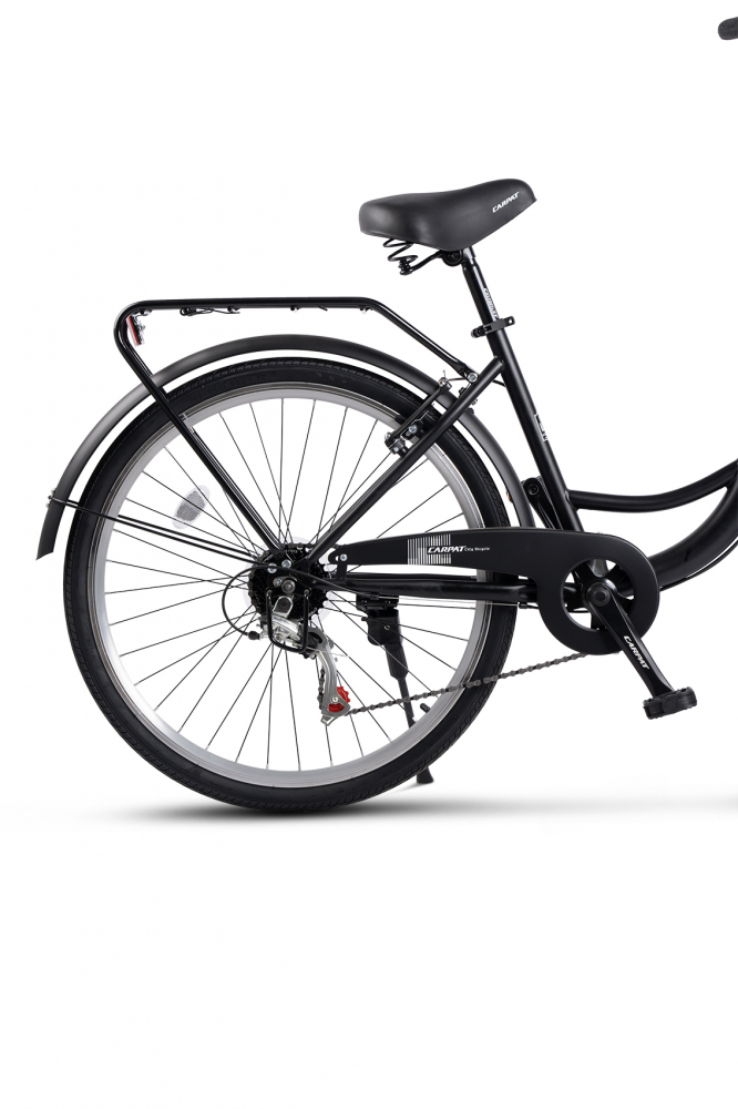 Bicicleta City Carpat C26263A NegruAlb, roti 26 inch, 7 viteze, inaltime utilizator 150-165 cm, greutate suportata 120 kg - 4