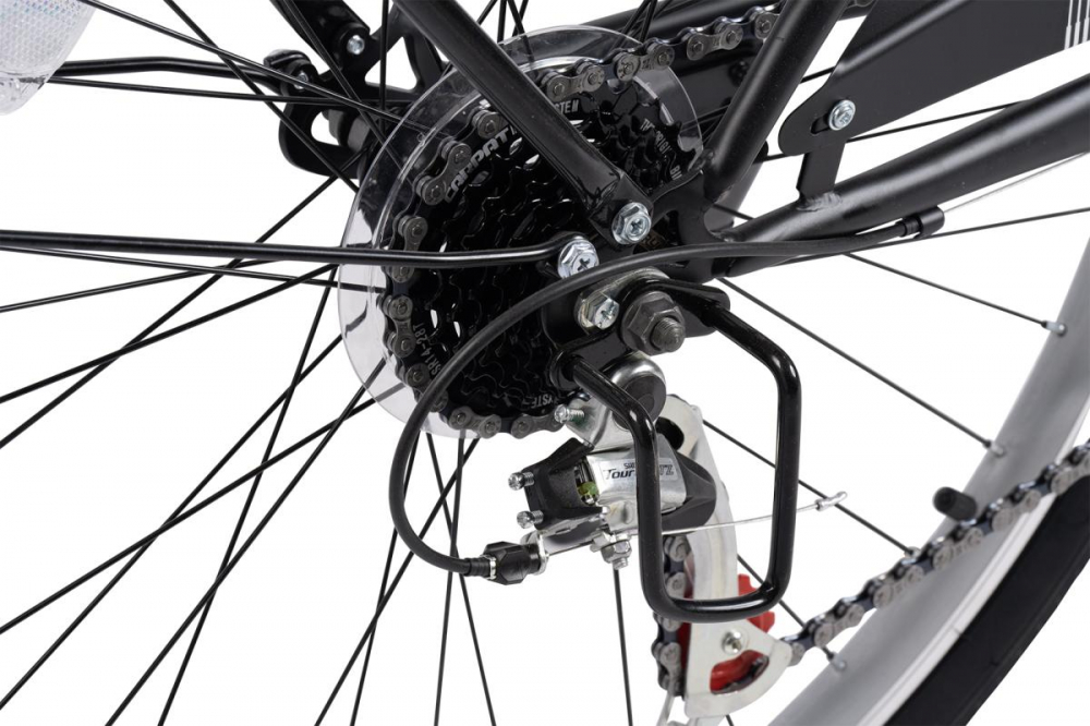Bicicleta City Carpat C26263A NegruAlb, roti 26 inch, 7 viteze, inaltime utilizator 150-165 cm, greutate suportata 120 kg - 7
