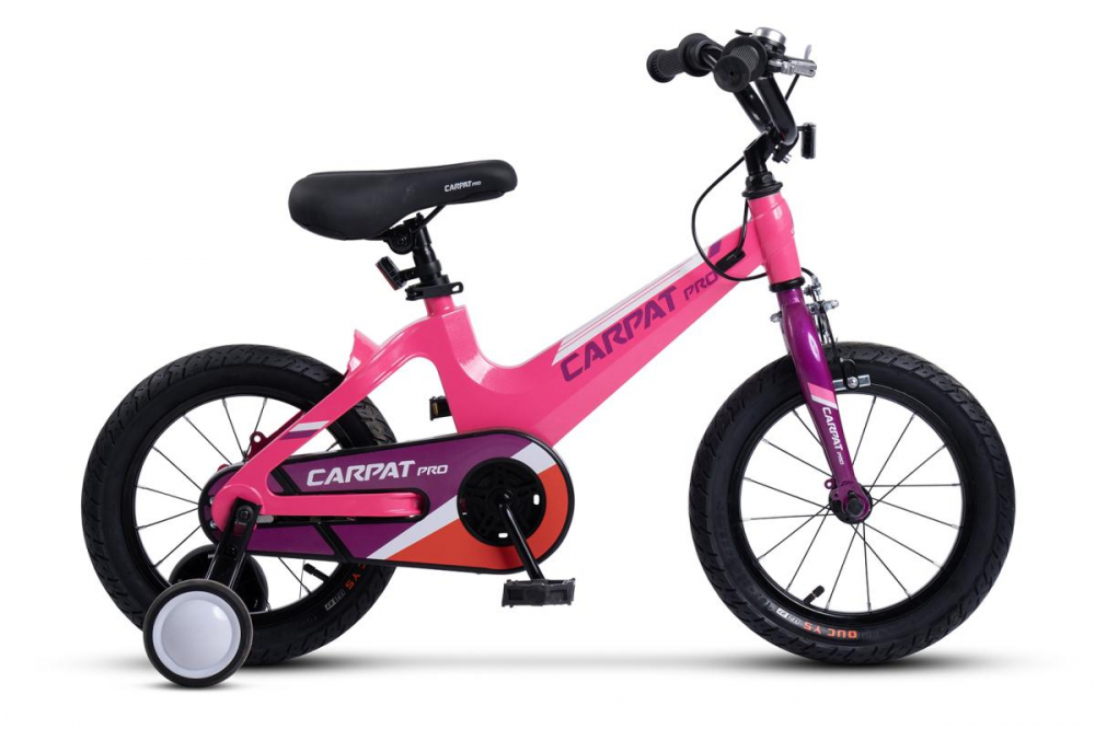 Bicicleta pentru copii 4-6 ani Carpat PRO C16122B RozFucsia, roti 16 inch, inaltime utilizator 100 - 115 cm, greutate suportata 50 kg