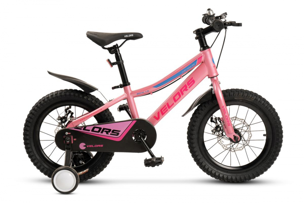 Bicicleta pentru copii Velors V16345A RozAlbastru, varsta 4-6 ani, roti 16 inch, greutate suportata 50 kg, intre 100-115 cm