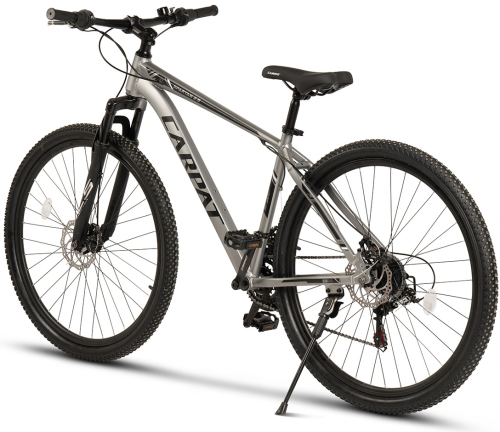 Bicicleta MTB Carpat Spartan C2999G GriNegru, roti 29 inch, cadru aluminiu, 21 viteze, echipare Shimano, frane disc mecanice, manete rotative - 2