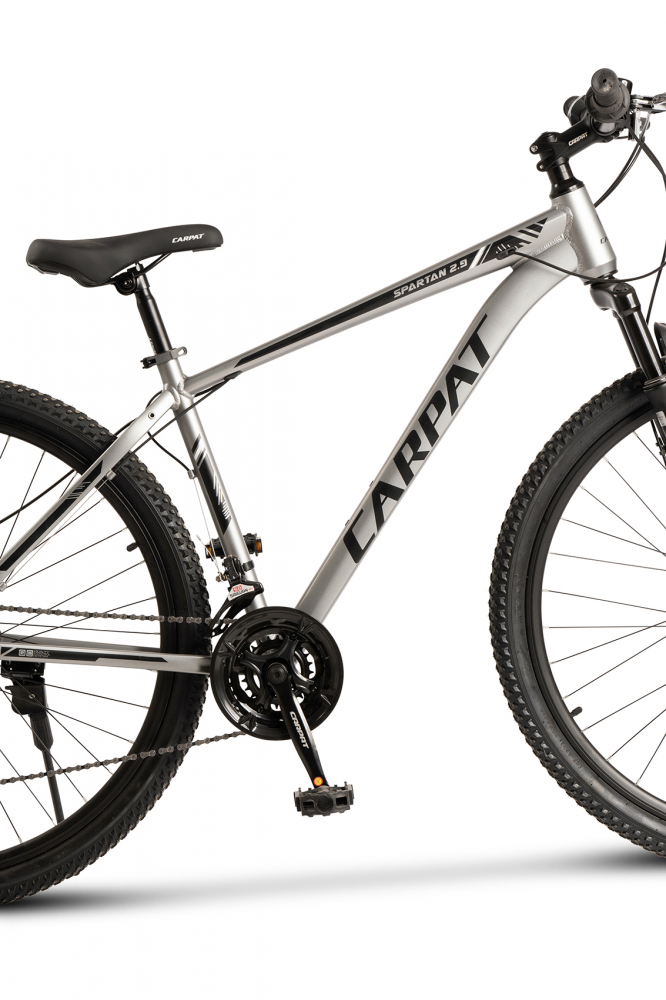 Bicicleta MTB Carpat Spartan C2999G GriNegru, roti 29 inch, cadru aluminiu, 21 viteze, echipare Shimano, frane disc mecanice, manete rotative - 4