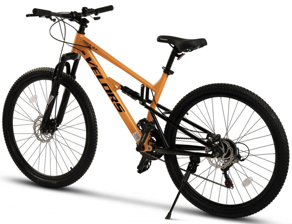 Bicicleta MTB-Full Suspension Velors Trail 2.7 V27271D PortocaliuNegru, roti 27,5 inch, greutate suportata 120 Kg, inaltime utilizator 160-175 cm - 1 | YEO