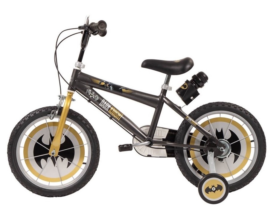 Bicicleta copii Toimsa Batman 16 inch, cu roti ajutatoare si sticluta de apa cu suport, de la 5 ani, inaltimea 110-120 cm, scaun si ghidon reglabile pe inaltime, scut frontal - 5