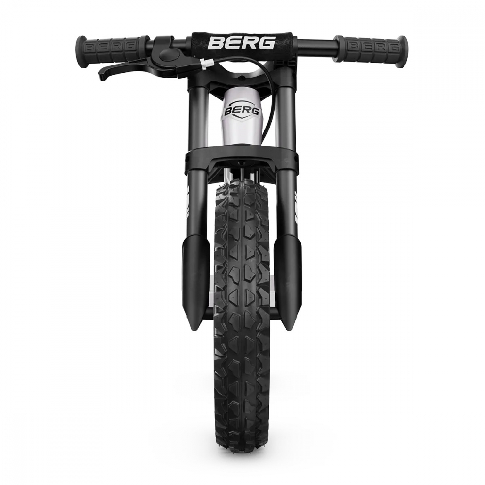 Bicicleta copii fara pedale Berg Biky Cross White 12 inch, cu frana de mana, anvelope pneumatice, scaun reglabil pe inaltime, varsta 2,5-5 ani, inaltime utilizator 90-120 cm, greutate maxima utilizator 30 kg - 1 | YEO
