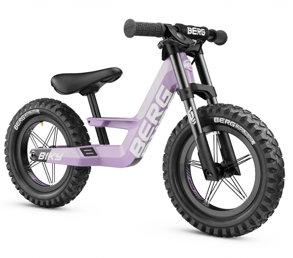 Bicicleta copii fara pedale Berg Biky Cross mov 12 inch, cu frana de mana, anvelope pneumatice, scaun reglabil pe inaltime, varsta 2,5-5 ani, inaltime utilizator 90-120 cm, greutate maxima utilizator 30 kg - 7