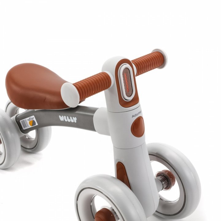 Bicicleta de echilibru pentru copii, Adamex Welly, cu 4 roti, 3 moduri de iluminare LED in ghidon, testata EN71, Caramel Grey - 3