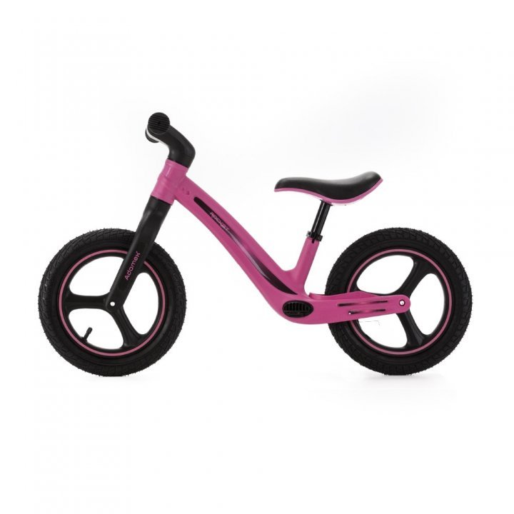Bicicleta fara pedale pentru copii, Adamex Rocket, cu roti gonflabile din cauciuc 12 inch, sezutul moale reglabil pe inaltime, sarcina maxima admisa 25 kg, omologata EN71, Pink Me - 1 | YEO