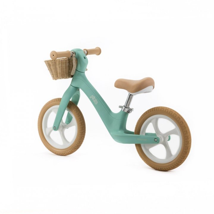 Bicicleta fara pedale pentru copii, Adamex Pixie, cu roti de 12 inch din spuma PU, cu cosulet, design retro, scaun reglabil, inaltime sezut 33-43 cm, sarcina maxima admisa 50 kg, 2-6 ani, Prestige Mint