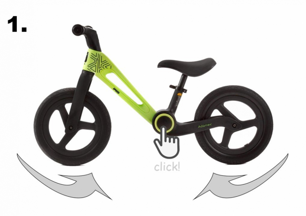 Bicicleta de echilibru pentru copii, Adamex Speed M8, pliabila, fara pedale, cu Saua reglabila si manere confortabile, 2-5 ani, pana la 35 kg, Mellow Yellow - 3